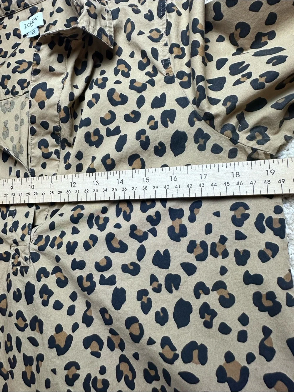 J. Crew Leopard Print Button-Down Tunic in Beige and Black